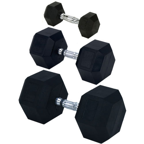 Rubber Encased Solid Hex Dumbbell 30lb