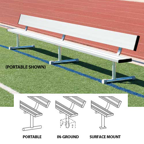 15' Surface Mount Bench w/Back