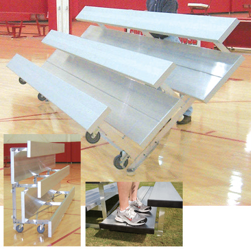 4 Row 8' Pref Tip n' Roll Bleacher -colored