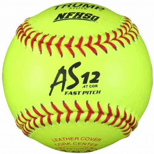 Trump NFHS USA 12" 47/375 Fastpitch Leather Softballs (Dozen)